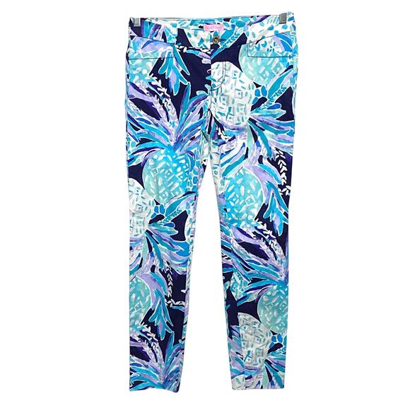 Lilly Pulitzer Pants - Lilly Pulitzer Pineapple Kelly Skinny Alotta Colada Ankle Pants 0 Preppy Beachy